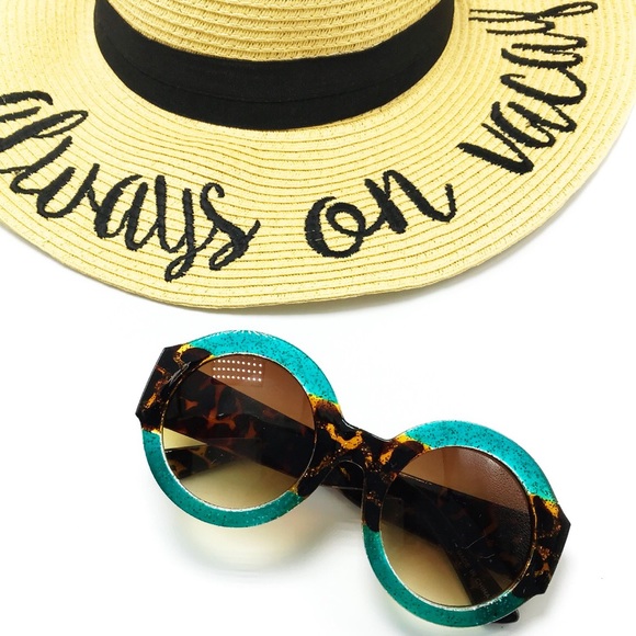 Round two tone sunglasses/Glitter Bomb - Picture 2 of 4